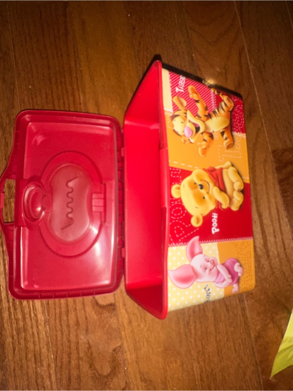 Vintage Huggies Disney Winnie the Pooh Tigger Piglet Red Baby Wipes empty